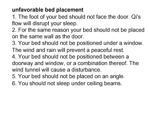 unfavorable bed placement